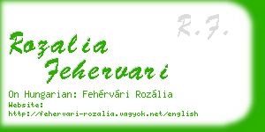 rozalia fehervari business card